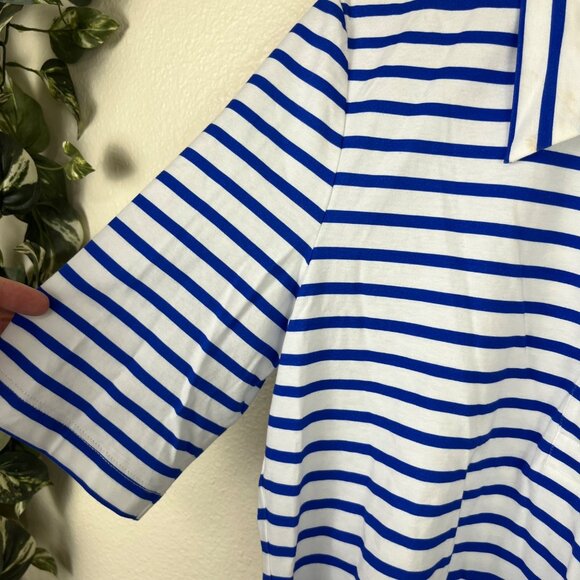 Rosetta Getty Half Sleeve Front Botton Polo Shirt Stripe Blue NWT Size XXL - Picture 6 of 9